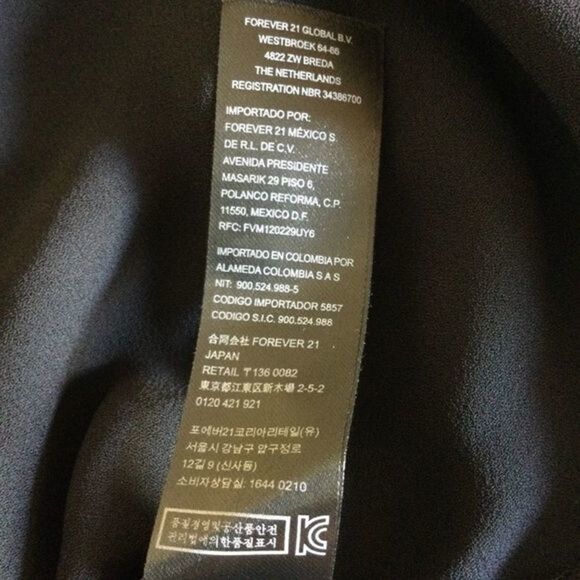 Forever 21 Black Pullover‎ Top Sheer Bodice with Studs 3/4 Sleeves Size S - Picture 10 of 11